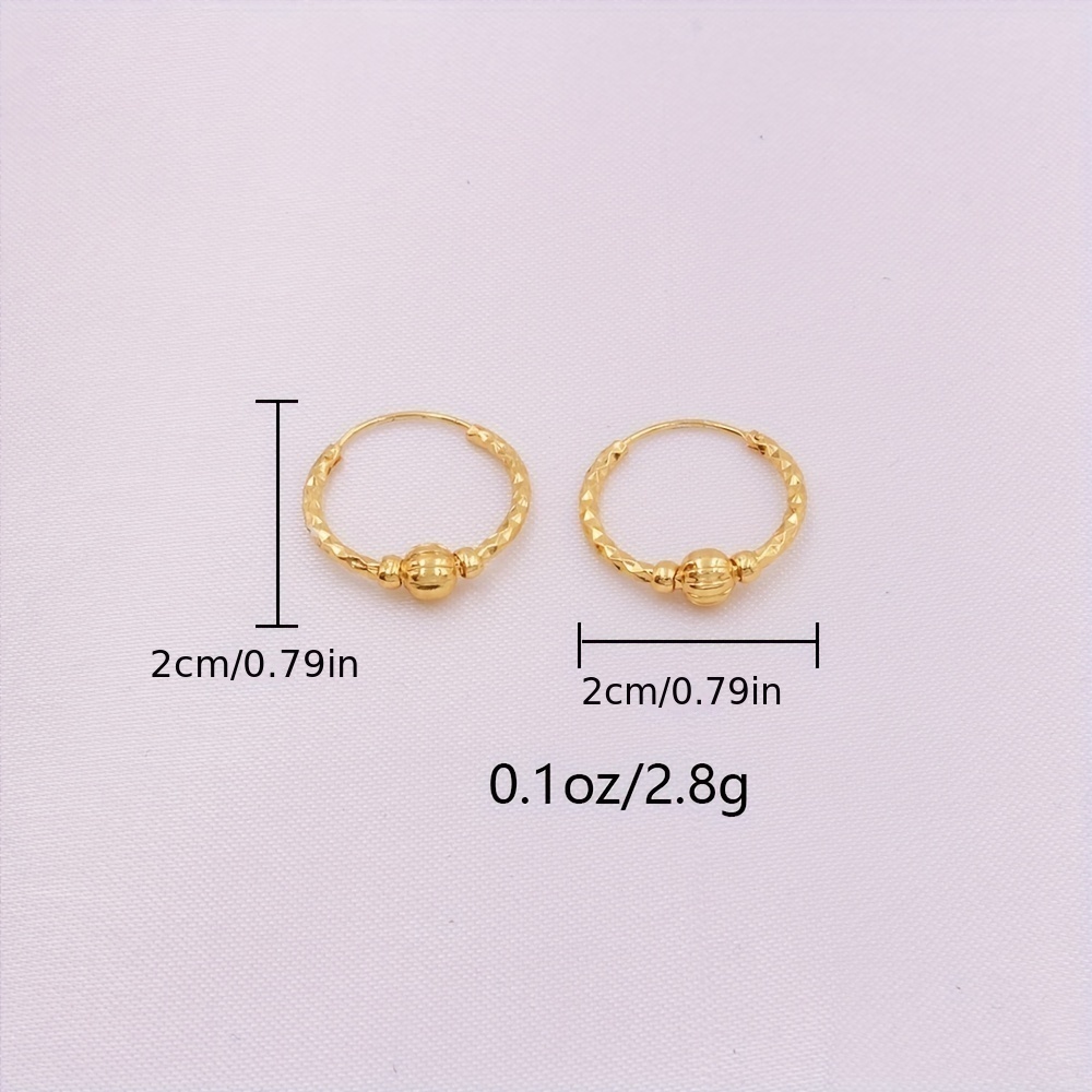 Gold Plated Vintage-Style Creative Tiny Hoop Earrings - Picture 5 of 6
